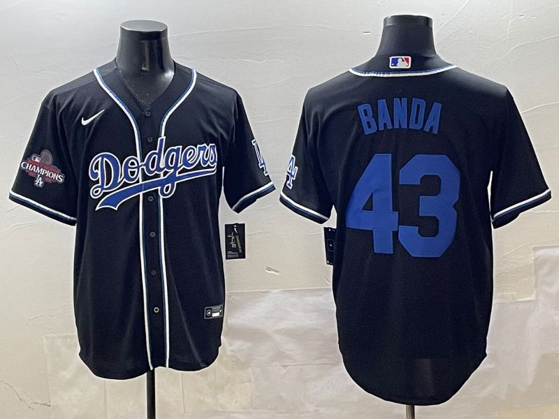 Men 2025 Los Angeles Dodgers #43 Banda Black Three generations Fashion Nike MLB Jersey style 1->los angeles dodgers->MLB Jersey